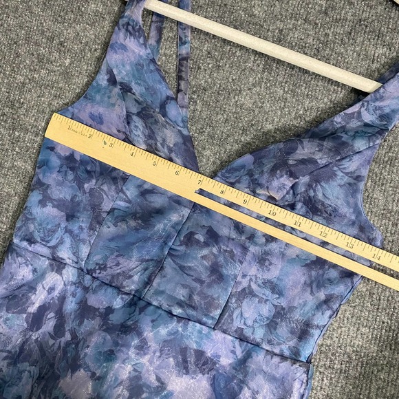 Lulus Mini Dress XS Blue Floral Organza Imagine Romance A-Line Party - Picture 8 of 14